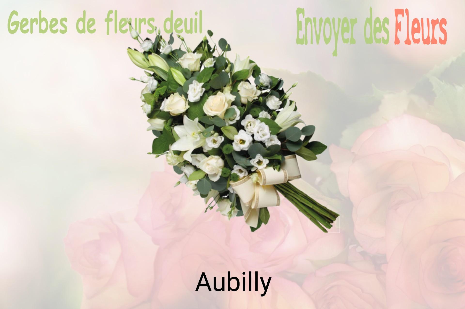 Gerbe de fleurs de deuil livrée à Aubilly